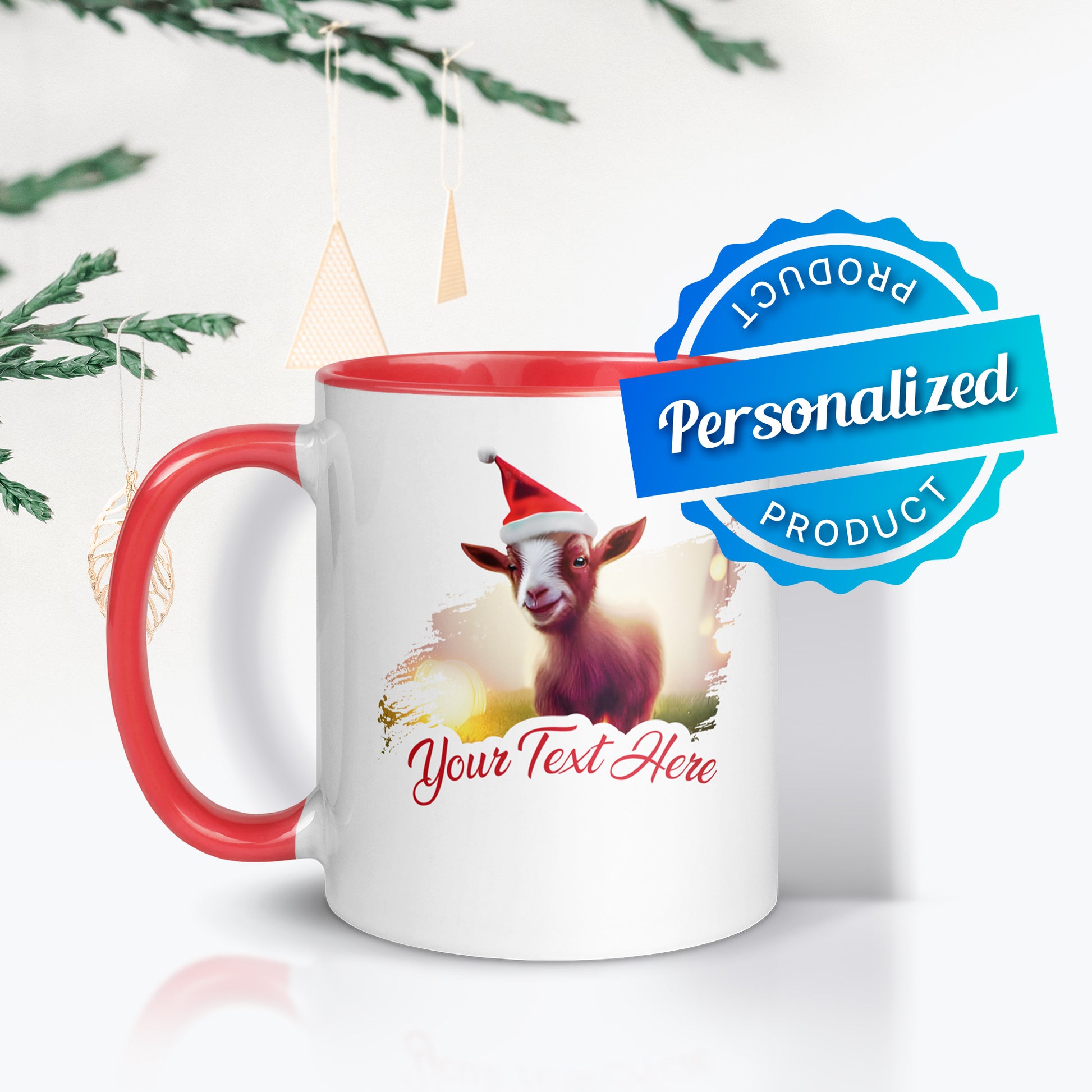 Personalized Christmas Ceramic Mug - Goat | Seepu