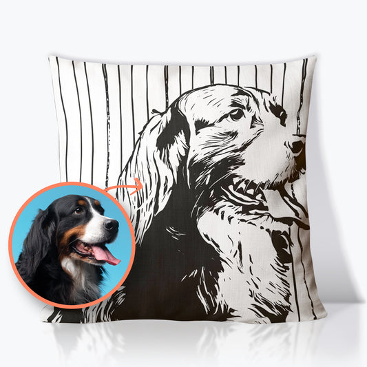 Personalized Pet Line Drawing Premium Pillow | Seepu