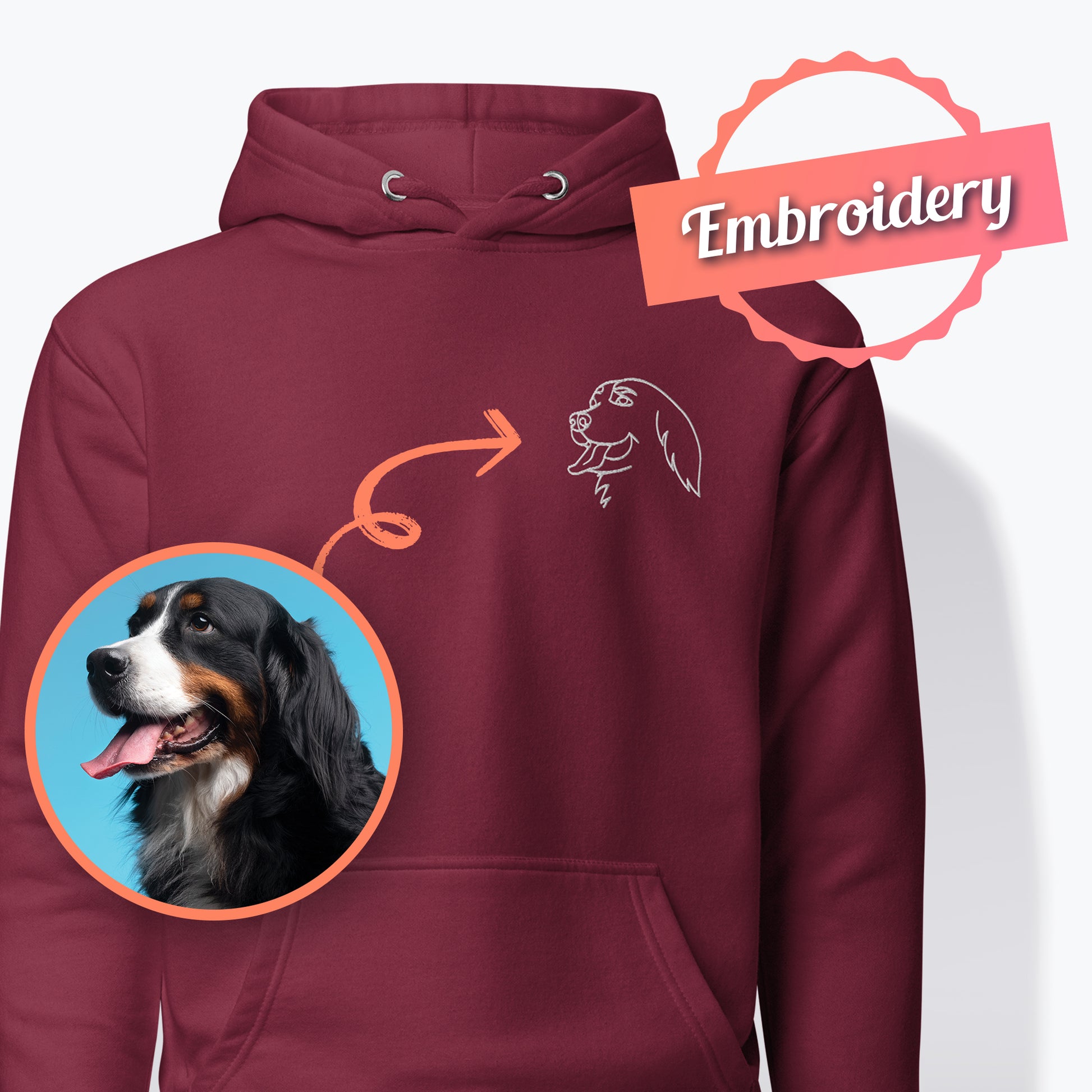 Personalized Pet Embroidery Unisex Hoodie | Seepu
