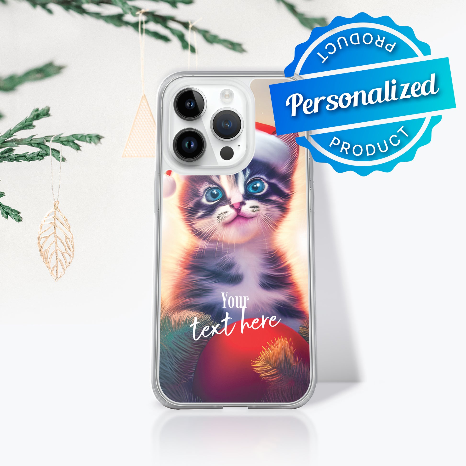 Personalized Christmas iPhone Case - Cat | Seepu 