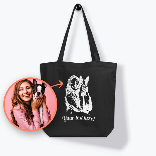 Personalized Line Drawing Eco Tote Bag | Seepu