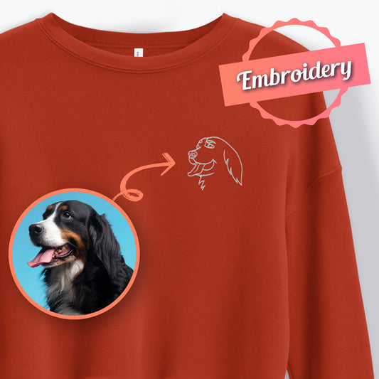 Personalized Pet Embroidery Women's Crop Sweatshirt | Seepu 