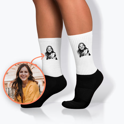 Personalized Line Drawing Unisex Socks | Seepu