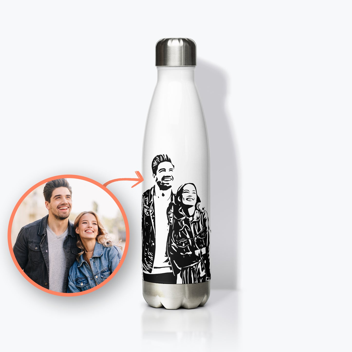 Personalized Line Stainless Steel Water Bottle | Seepu