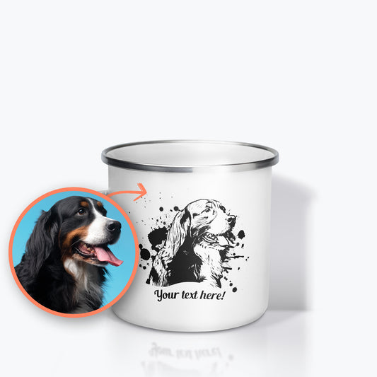 Personalized Pet Line Drawing Enamel Mug
