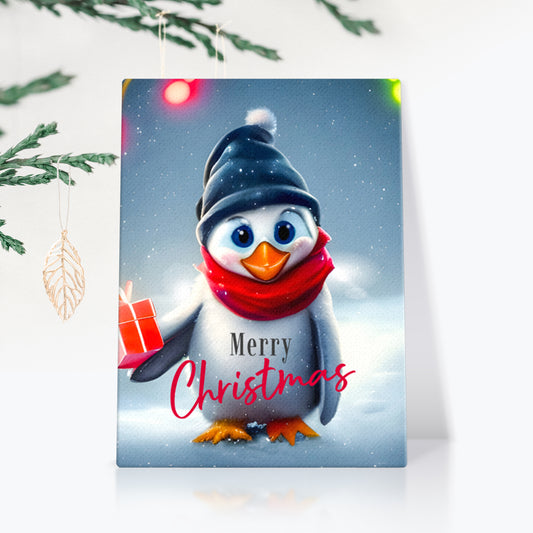 Christmas Painting On Canvas - Penguin | Main Image