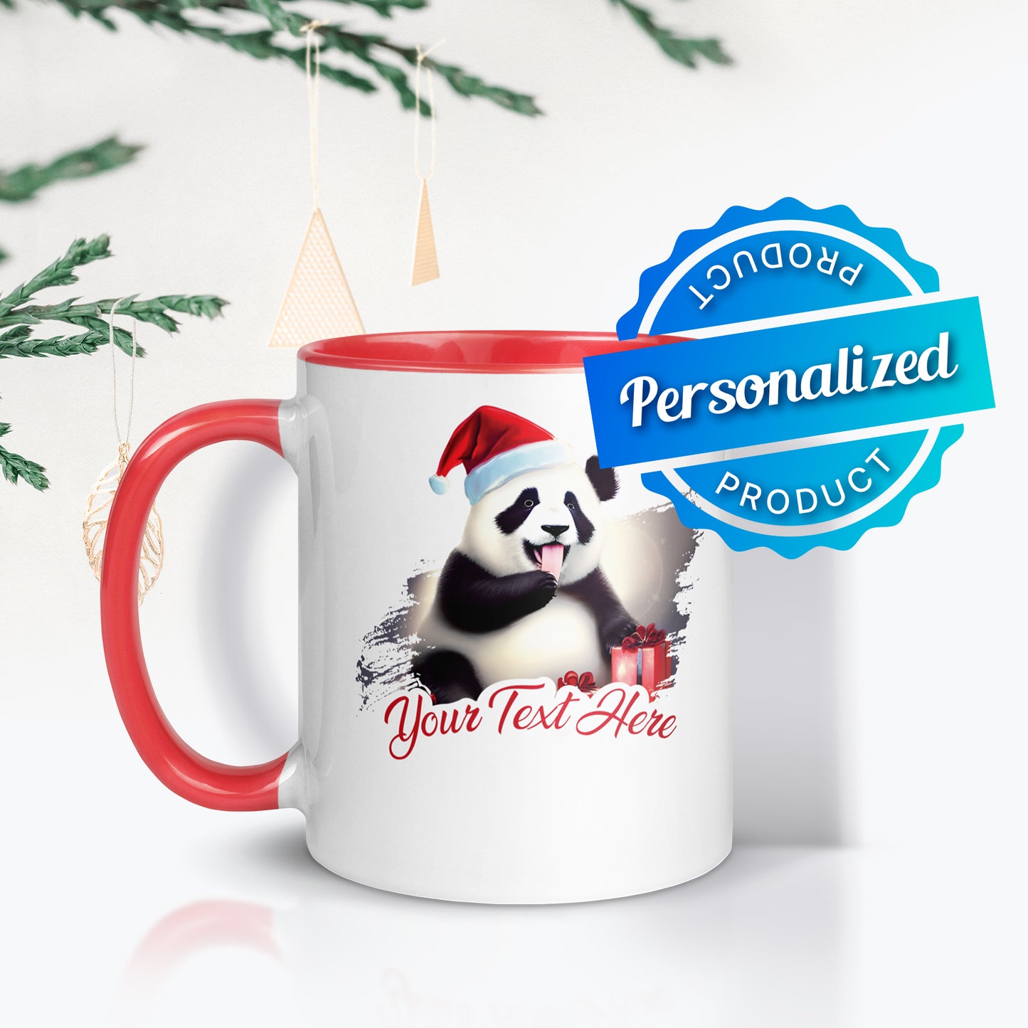 Personalized Christmas Ceramic Mug - Panda | Seepu