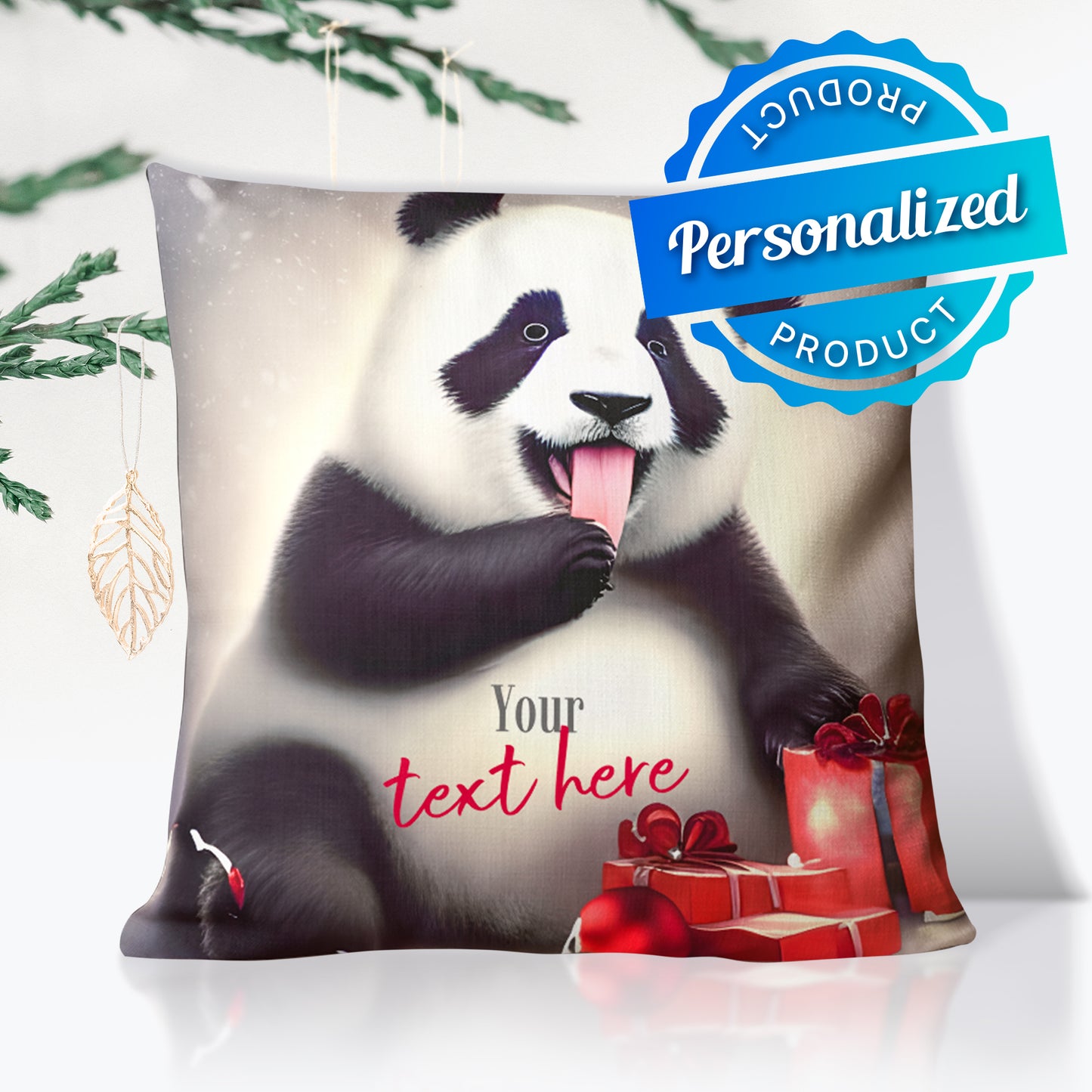 Personalized Christmas Pillow - Panda | Seepu 