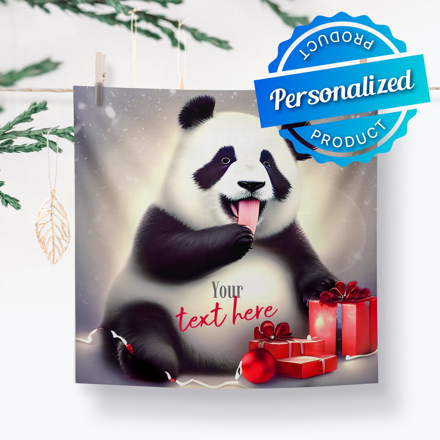 Personalized Christmas Pillow Case - Panda | Seepu 