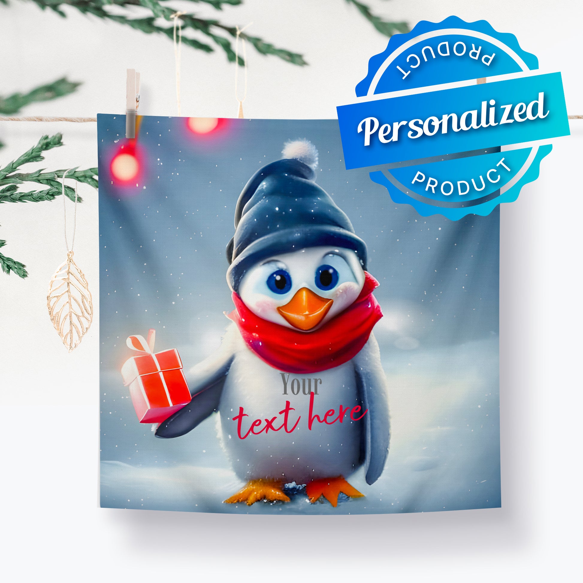 Personalized Christmas Pillow Case - Penguin | Seepu 