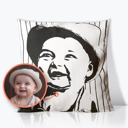 Personalized Line Drawing Pillow