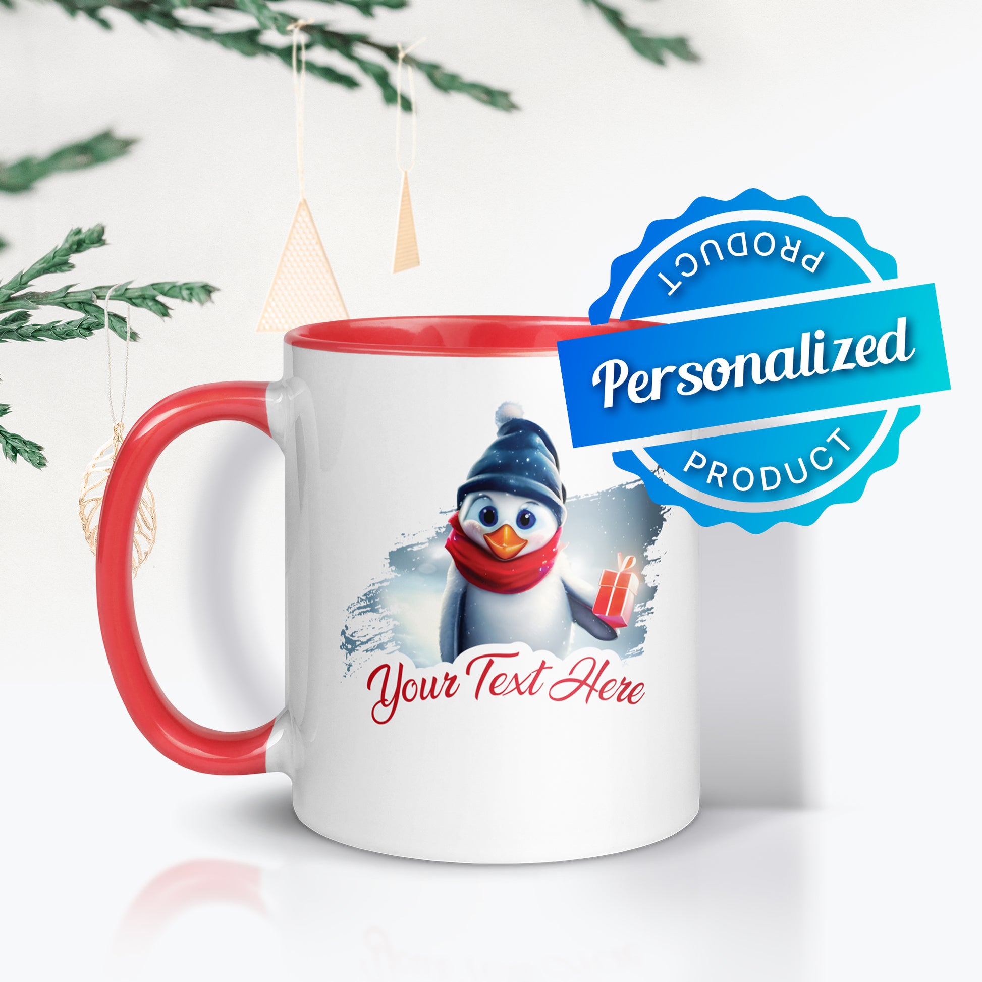 Personalized Christmas Ceramic Mug - Penguin | Seepu 
