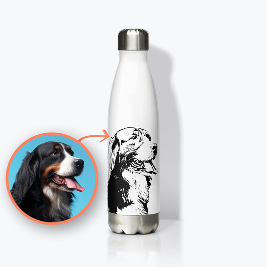 Personalized Pet Line Drawing Stainless Steel Water Bottle | Seepu