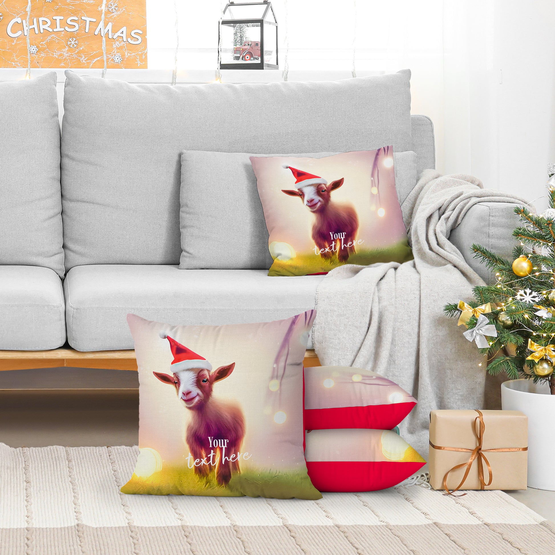 Personalized Christmas Pillow Case - Goat | Seepu | three