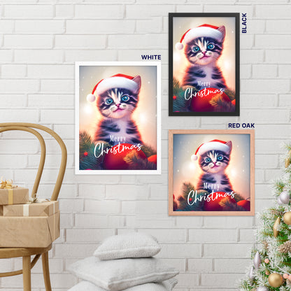 Christmas Framed Poster - Cat | Christmas Decor | Seepu