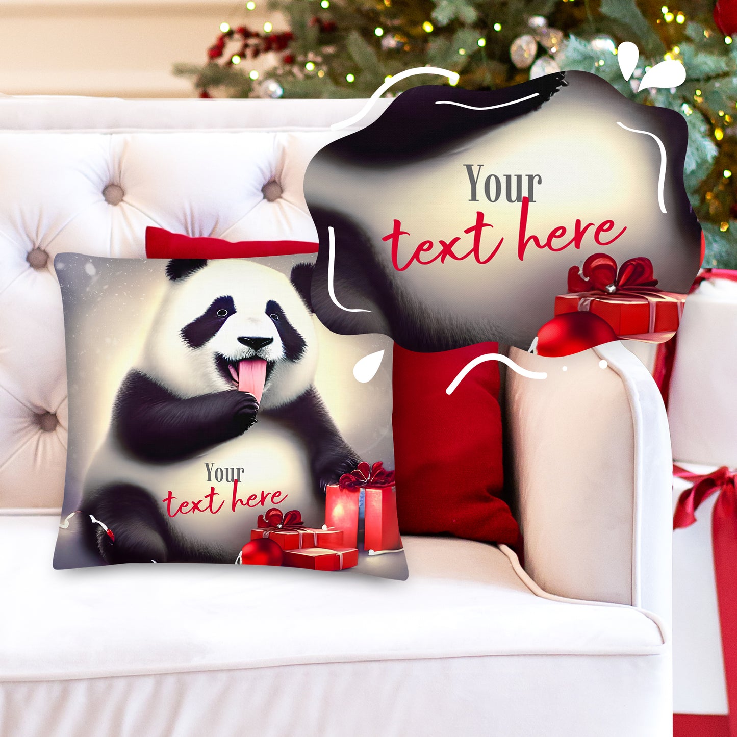 Personalized Christmas Pillow - Panda | Seepu | custom