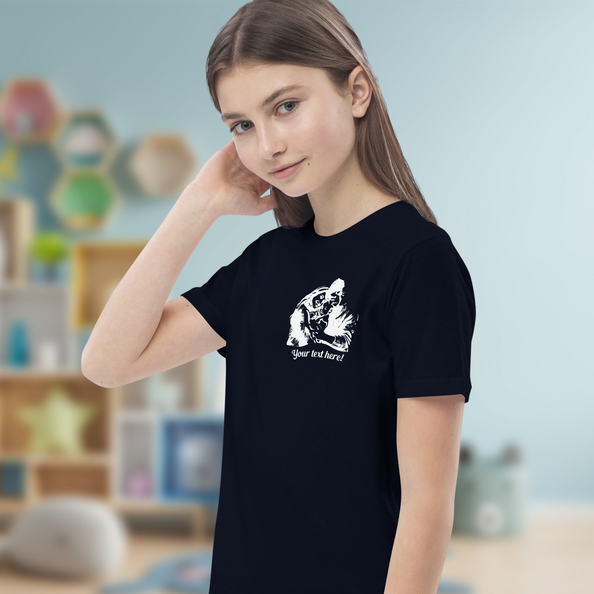 Personalized Line Drawing Organic Cotton Kids T-Shirt | Seepu | small personalization