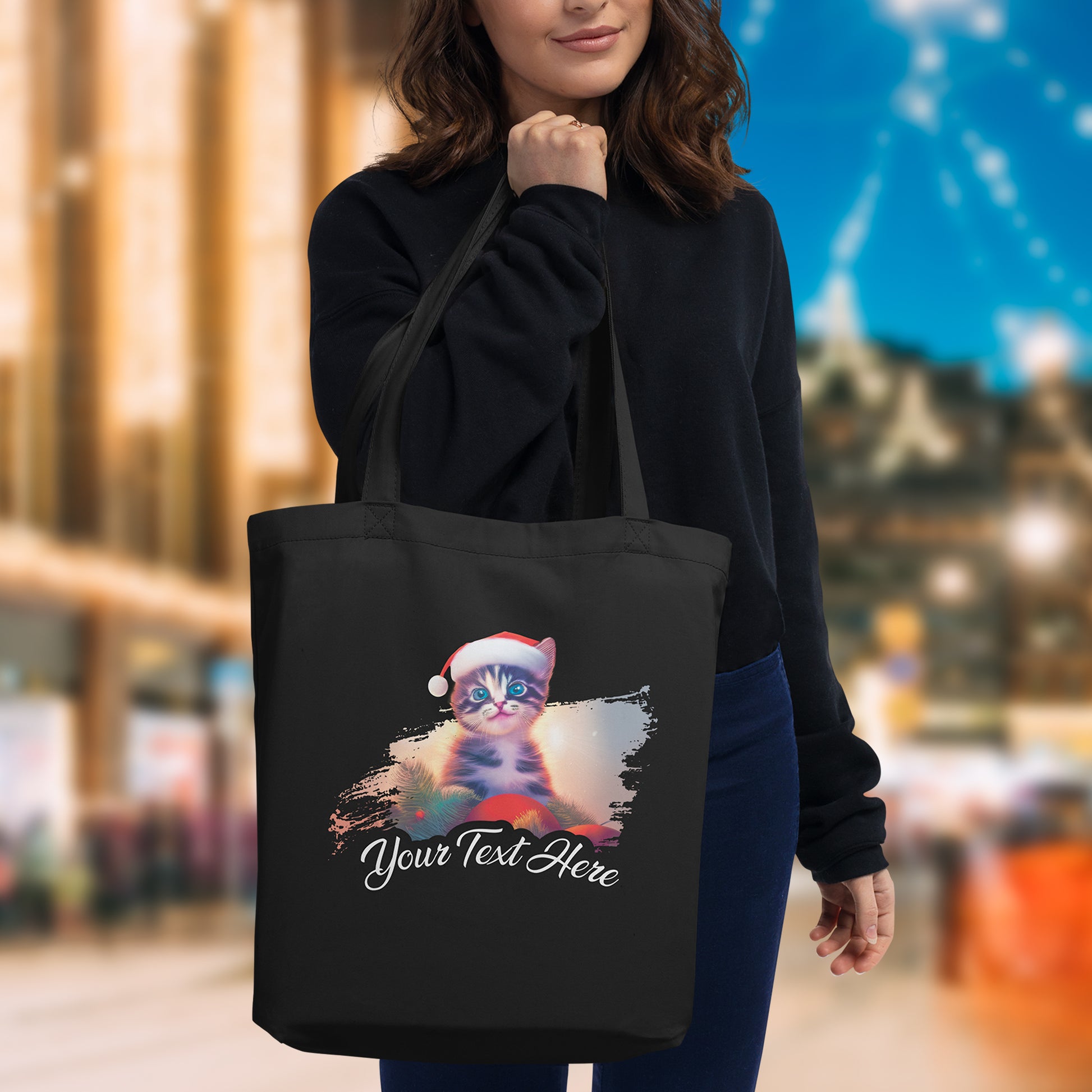 Personalized Christmas Eco Tote Bag - Cat | Seepu |bag
