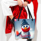 Christmas Large Tote Bag With Pocket - Penguin | Seepu | xmas
