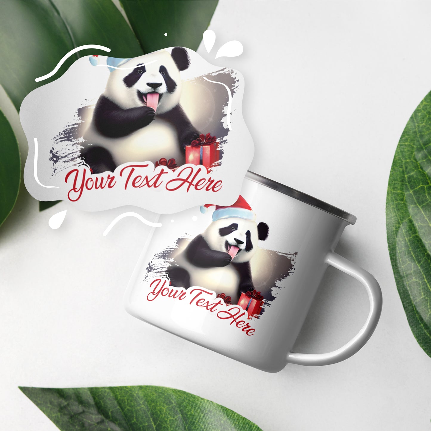 Christmas Enamel Mug - Panda | Seepu | custom