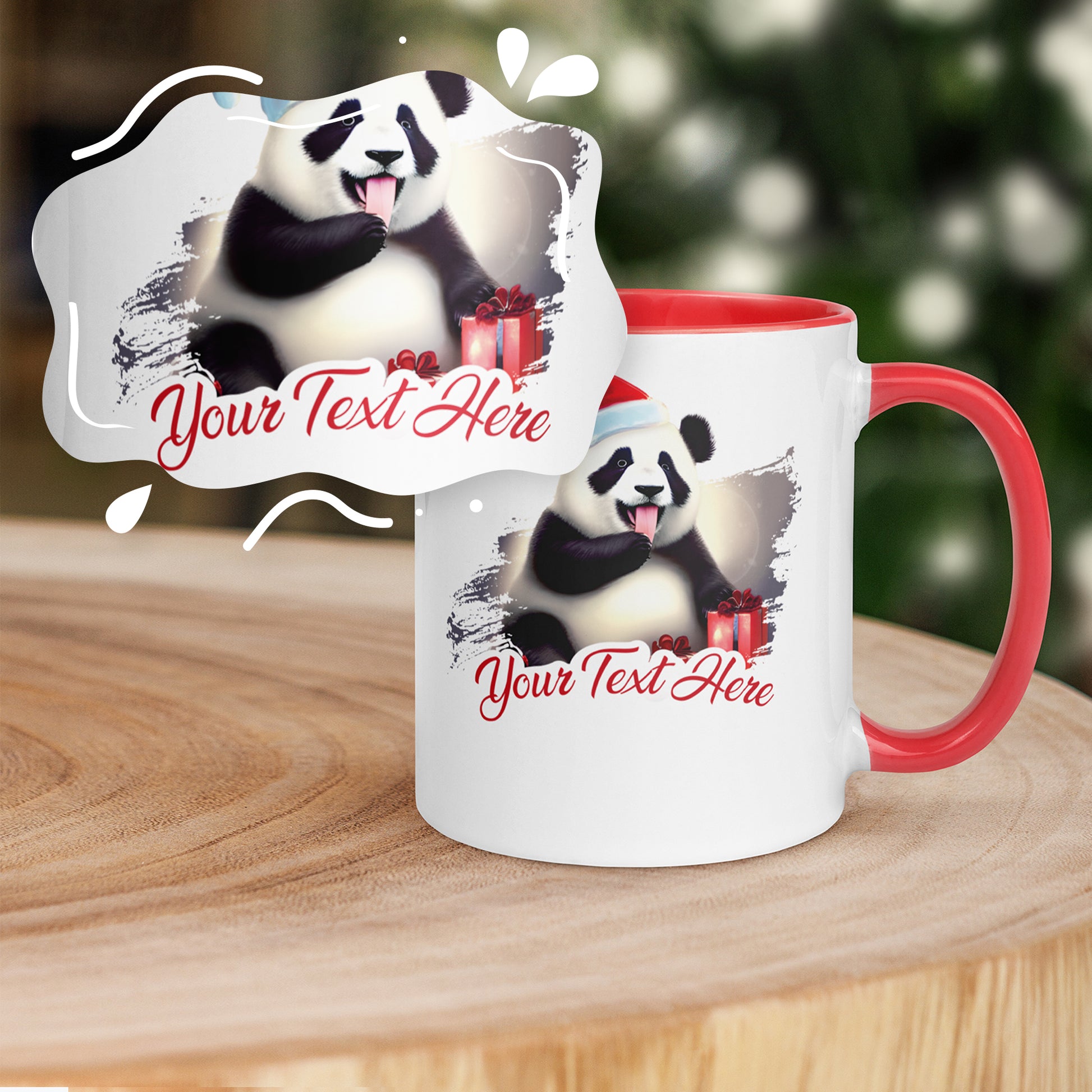 Personalized Christmas Ceramic Mug - Panda | Seepu | custom