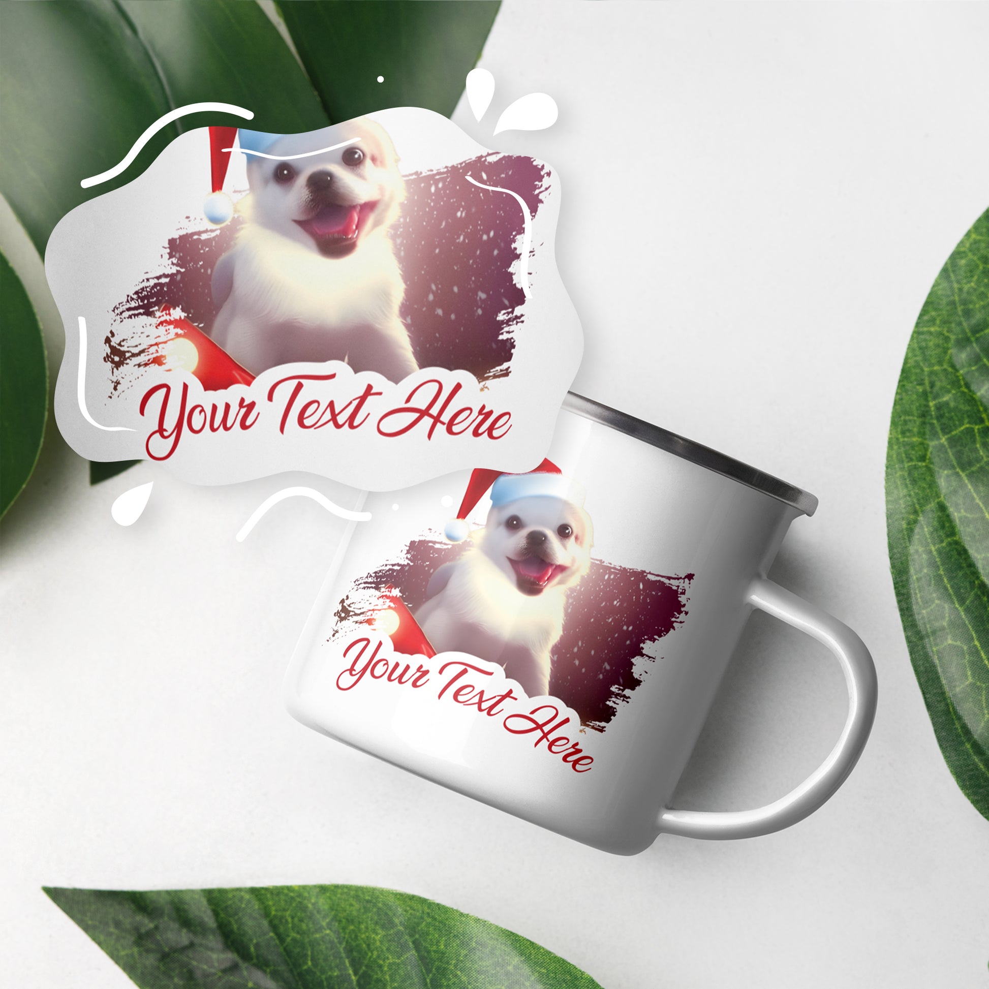 Personalized Christmas Enamel Mug - Dog | Seepu | custom