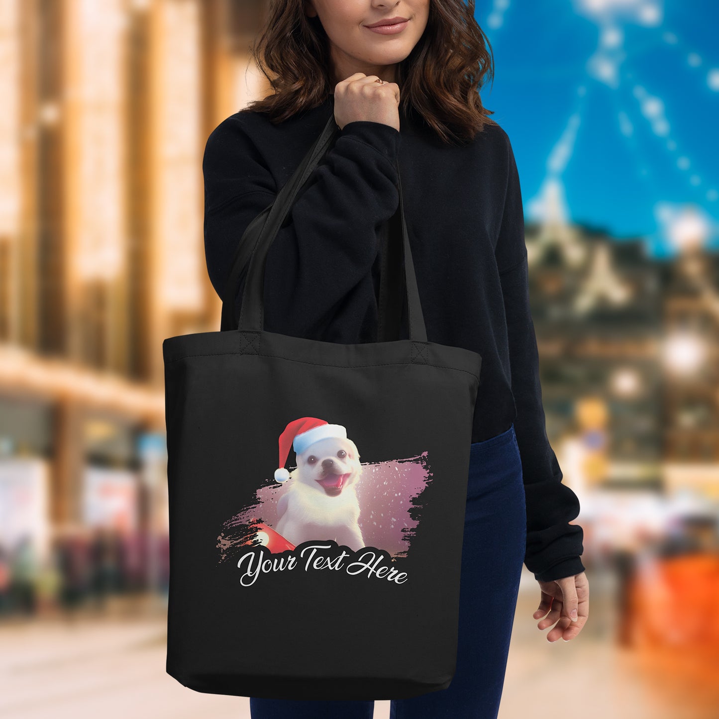 Personalized Christmas Eco Tote Bag - Dog | Seepu custom