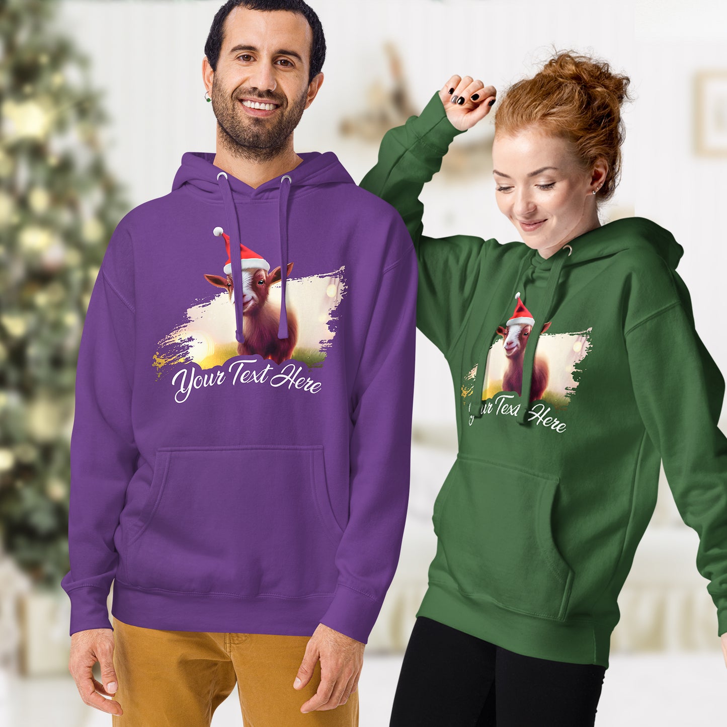 Personalized Unisex Hoodie Christmas Goat | women and mens |Seepu