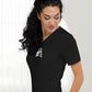 Personalized Line Drawing Unisex Short Sleeve V-Neck T-Shirt | Seepu | woman