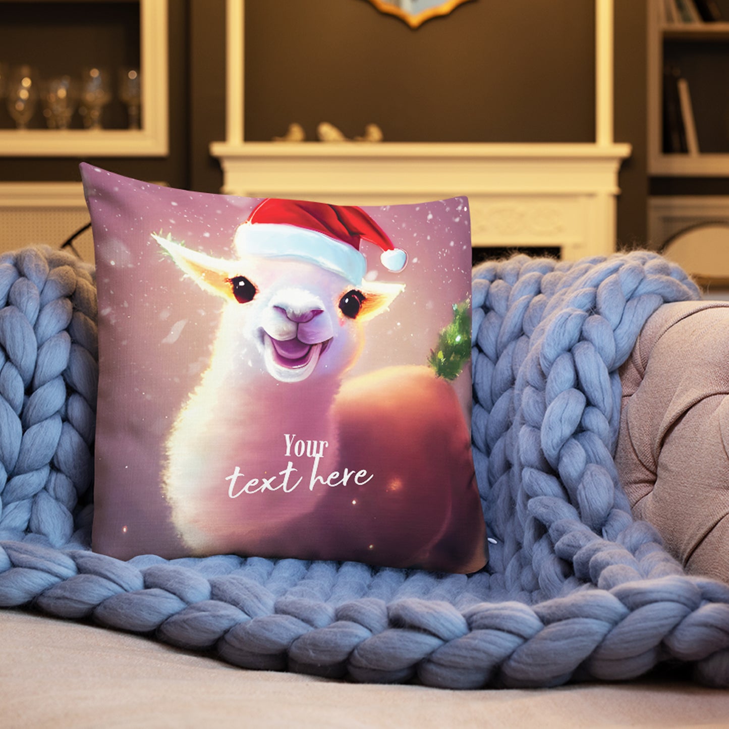 Personalized Christmas Pillow - Lama | Seepu | customized