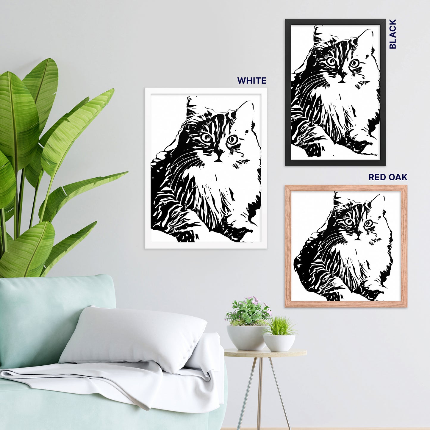Personalized Pet Line Drawing Framed Poster | Seepu | different frames avilable