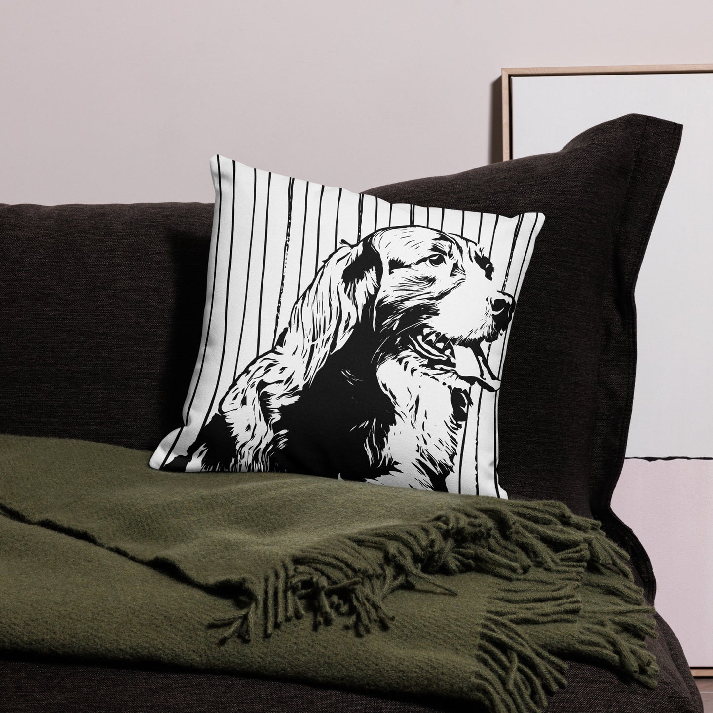 Personalized Pet Line Drawing Premium Pillow | Seepu | normal size