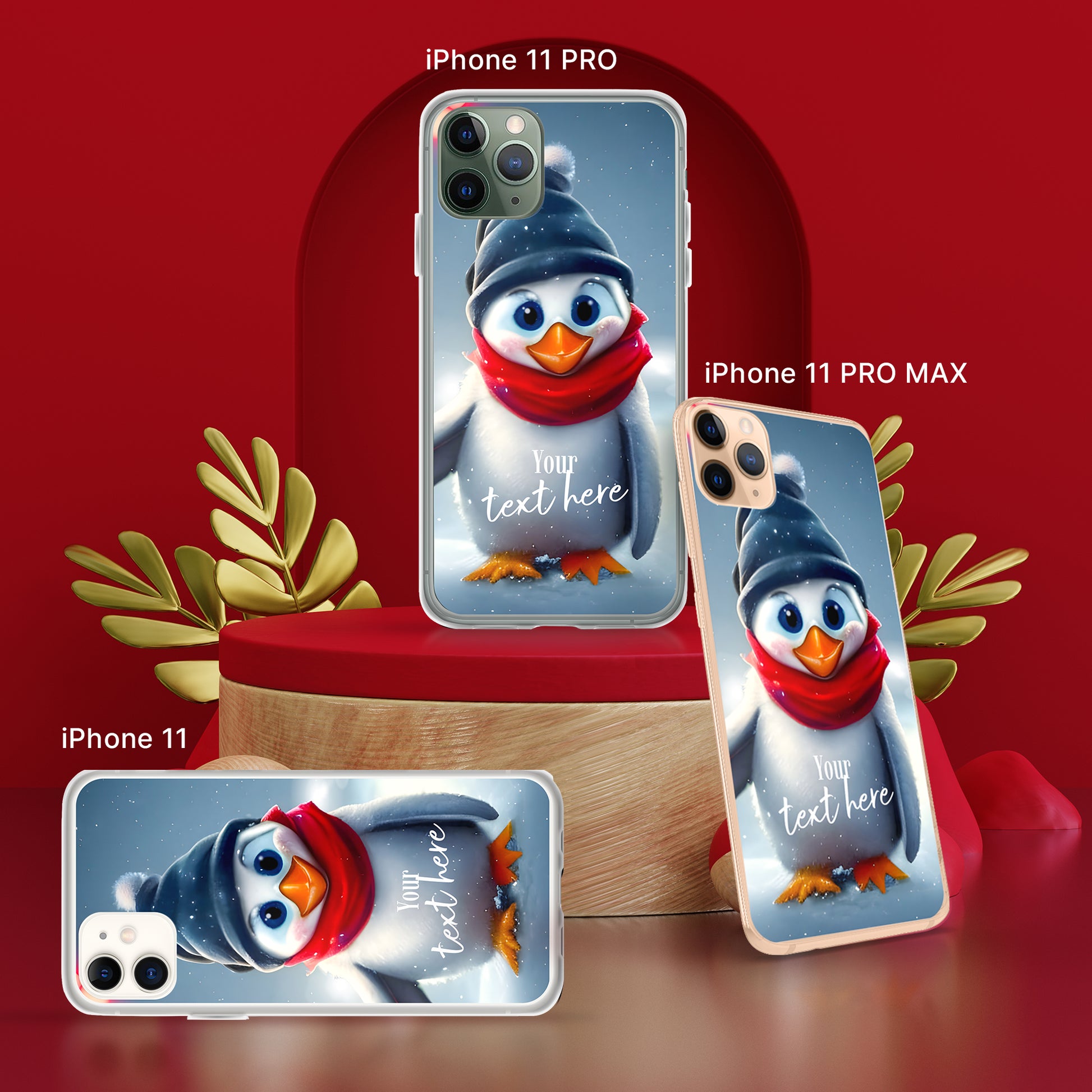 Personalized Christmas iPhone Case - Penguin | Seepu | 11, 11 PRO, 11 PRO MAX