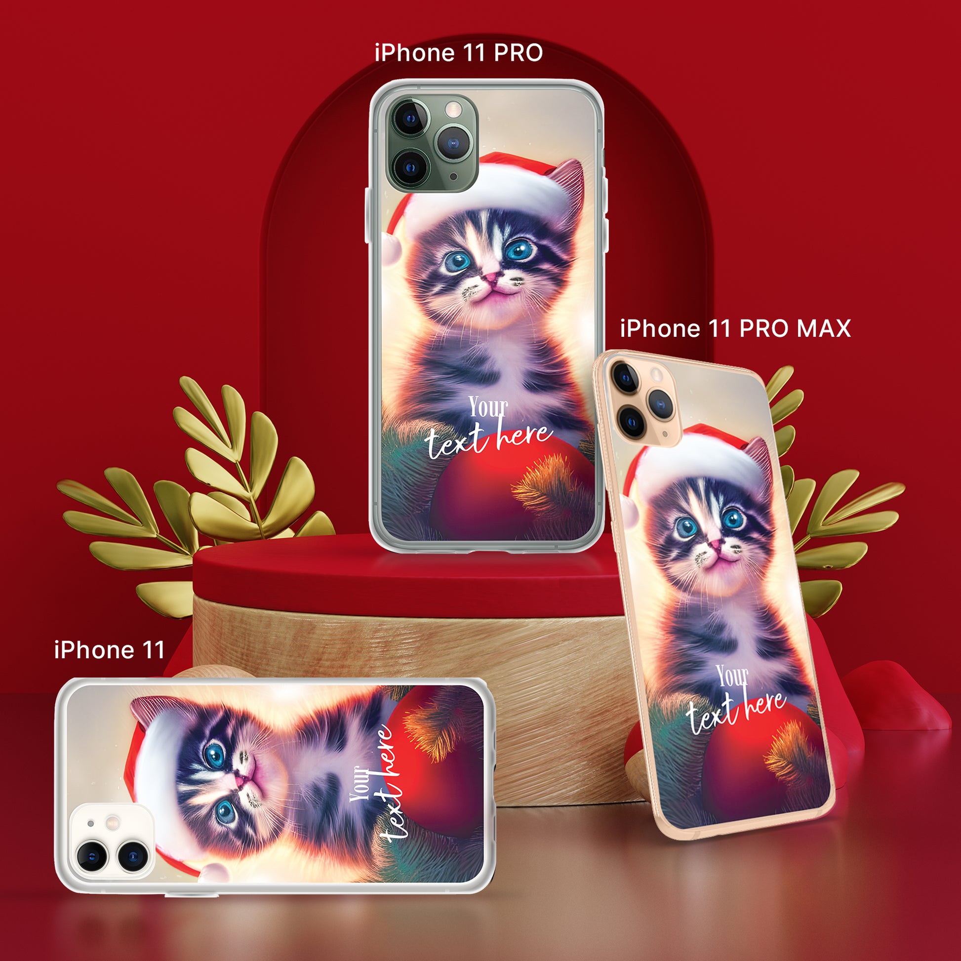 Personalized Christmas iPhone Case - Cat | Seepu | 11, 11 PRO, 11 PRO MAX