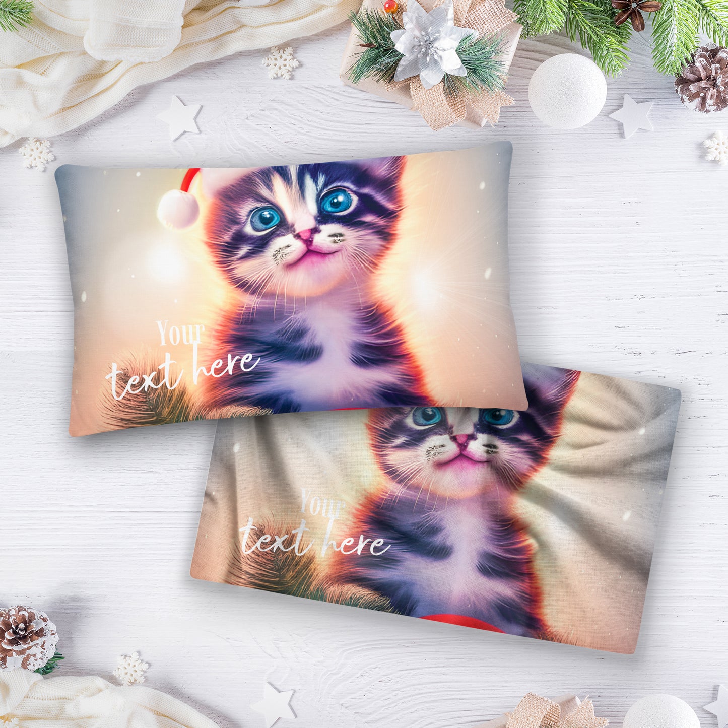 Personalized Christmas Pillow Case - Cat | Seepu \ narrow