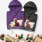 Personalized Unisex Hoodie Christmas Goat | purple and charcoal heather |Seepu