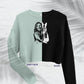 Personalized Line Drawing Crop Sweatshirt | Seepu | blue and black