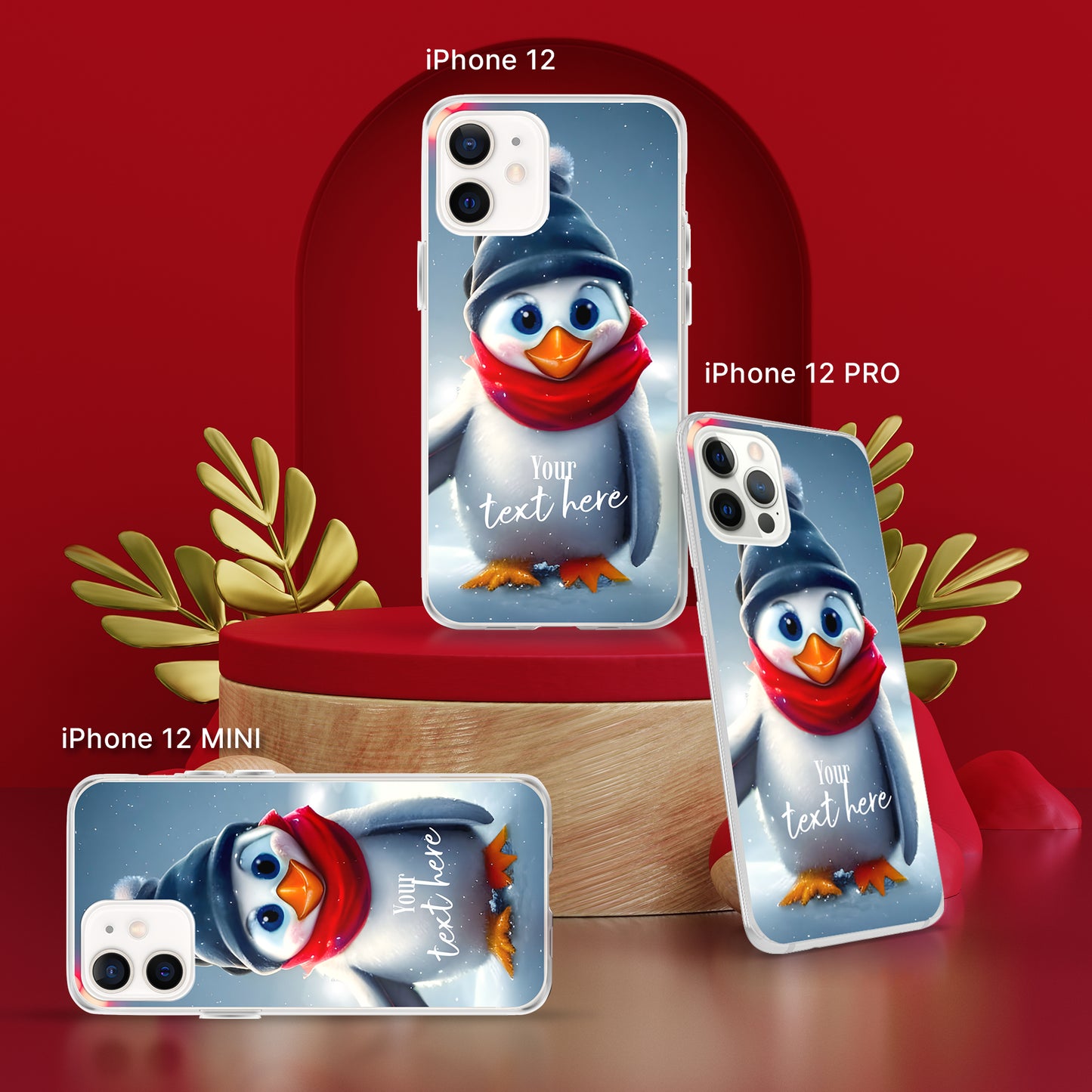 Personalized Christmas iPhone Case - Penguin | Seepu | 12 MINI, 12, 12 PRO