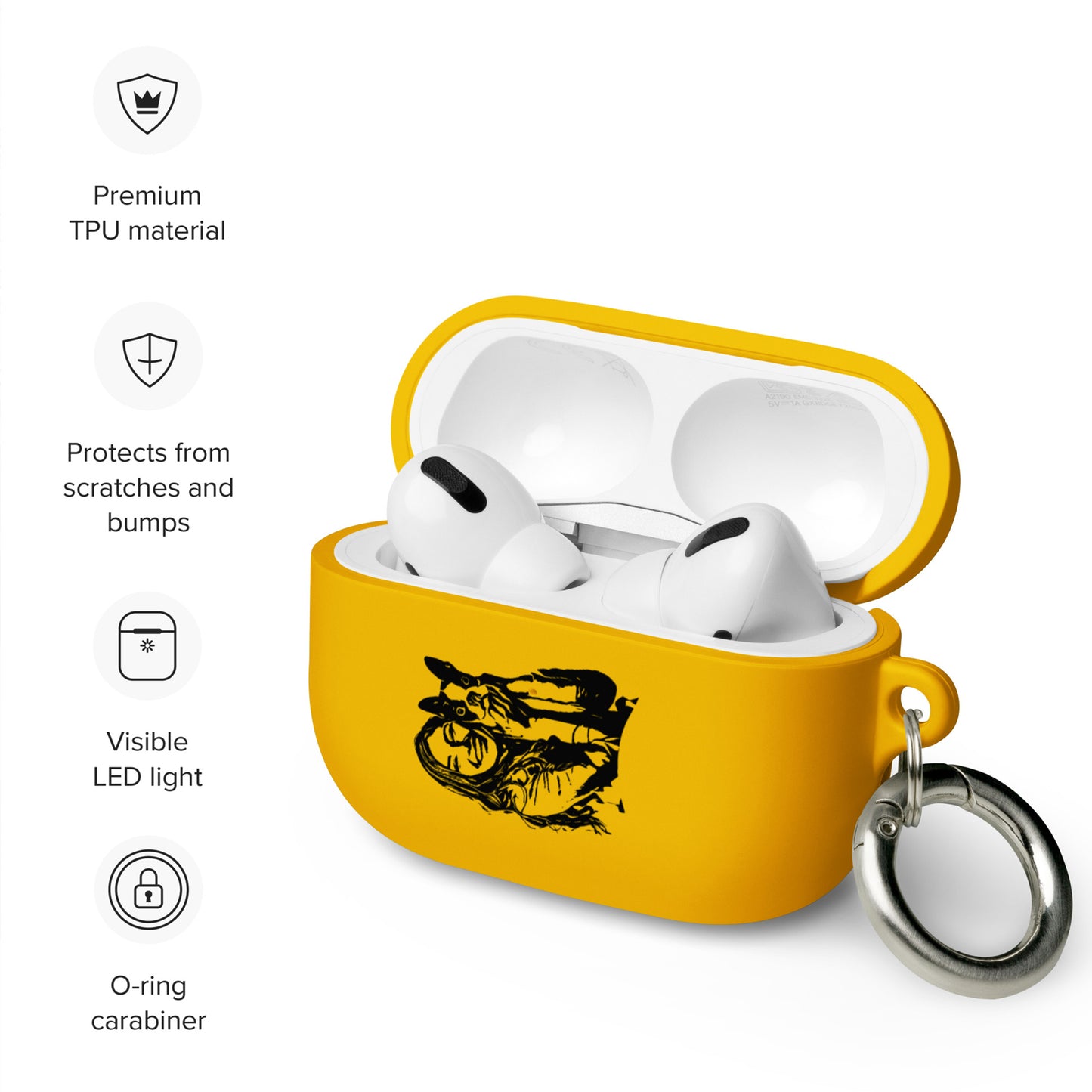 Personalized Line Drawing Rubber Case for AirPods | Seepu | yellow