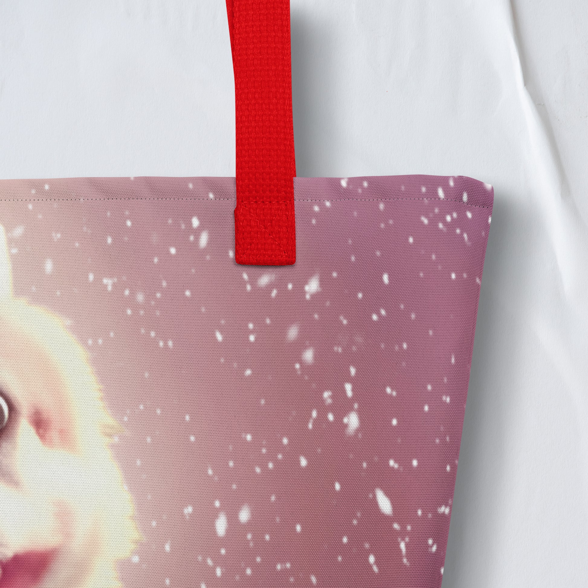 Christmas All-Over Print Large Tote Bag - Dog | Seepu | close-up