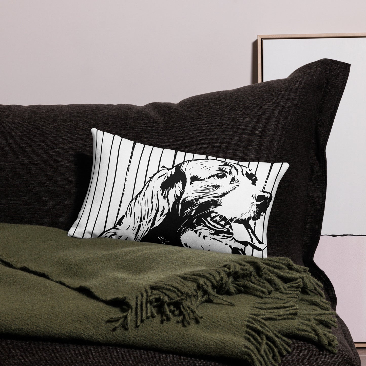 Personalized Pet Line Drawing Premium Pillow | Seepu | 20x12 size