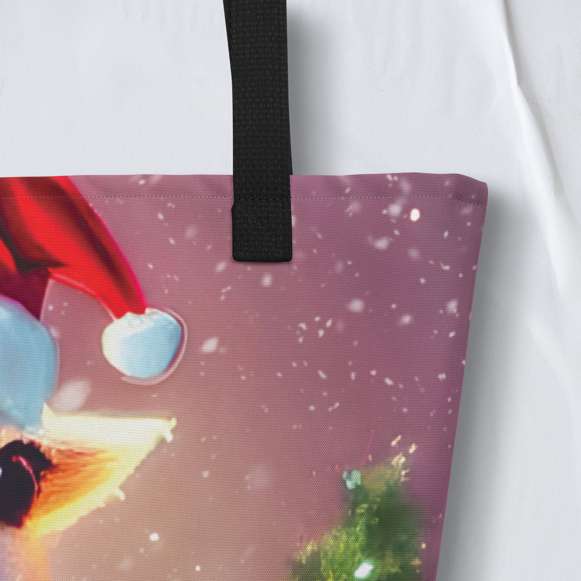 Christmas Large Tote Bag With Pocket - Lama | Seepu  | close-up