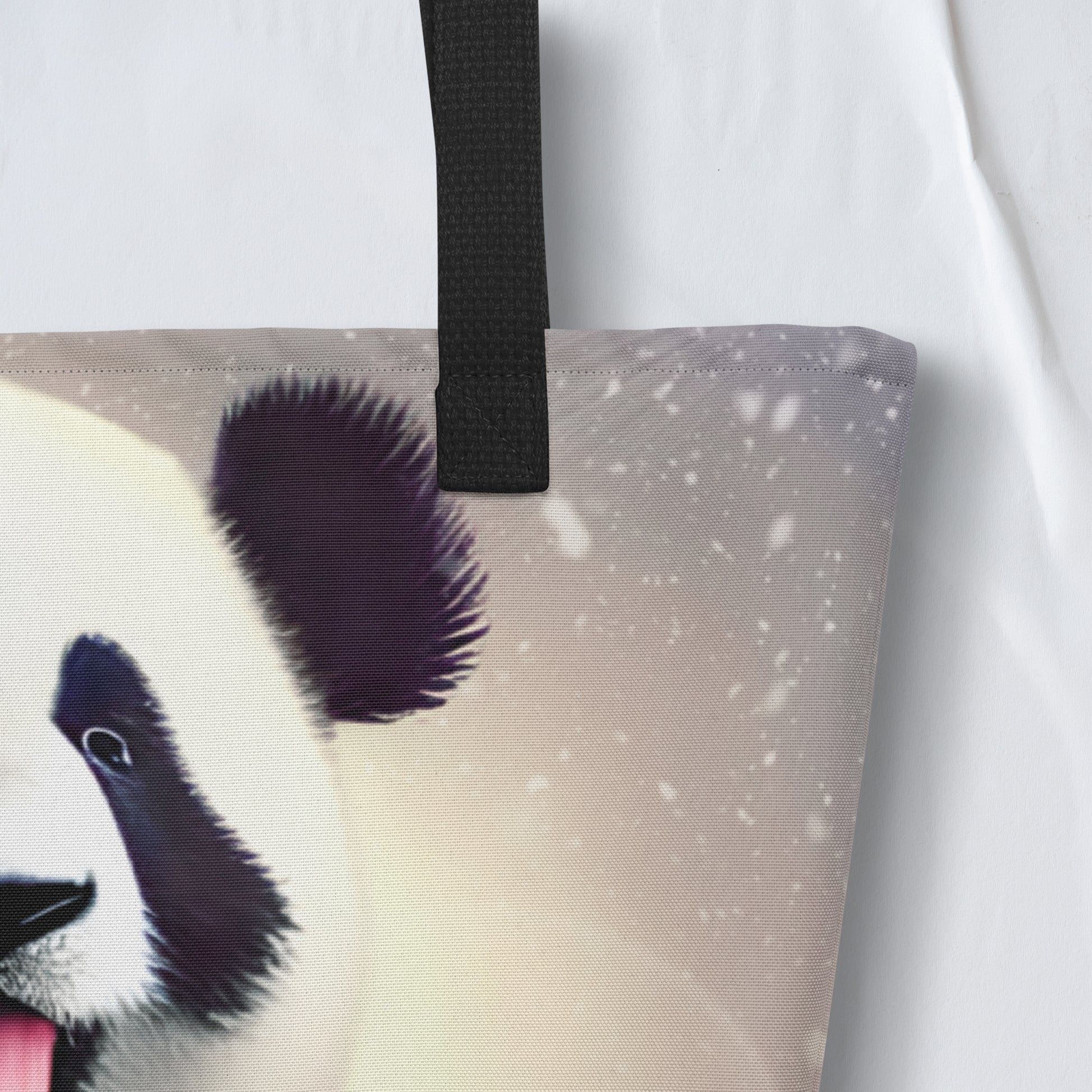 Christmas Large Tote Bag With Pocket - Panda | Seepu | close-up
