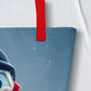 Christmas Large Tote Bag With Pocket - Penguin | Seepu | close-up