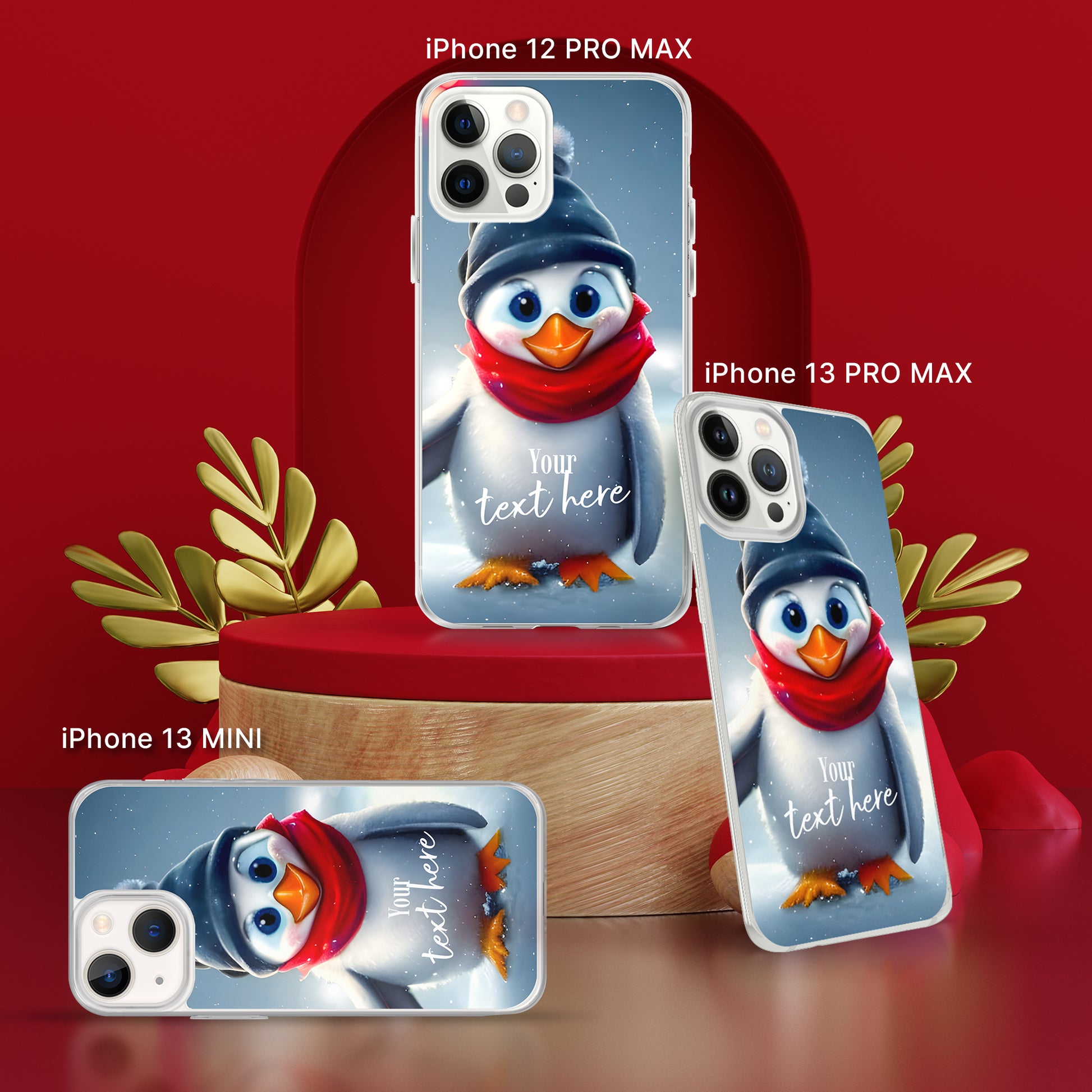 Personalized Christmas iPhone Case - Penguin | Seepu | 13 MINI, 12 PR MAX, 13 PRO MAX