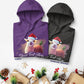 Personalized Unisex Hoodie Christmas Lama | Purple and charcoal heather | Seepu