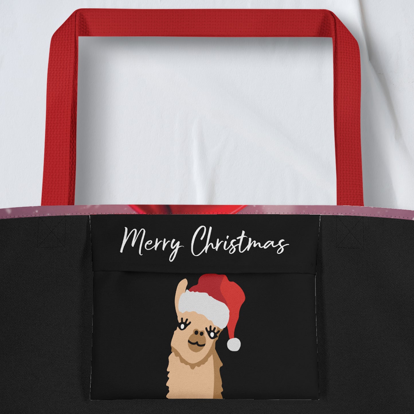 Christmas Large Tote Bag With Pocket - Lama | Seepu | pocket