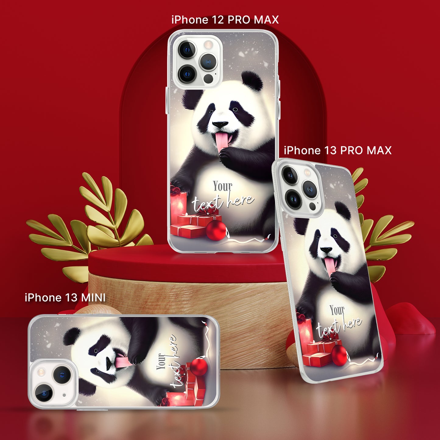 Personalized Christmas iPhone Case - Panda | Seepu | 13 MINI, 12 PRO MAX, 13 PRO MAX