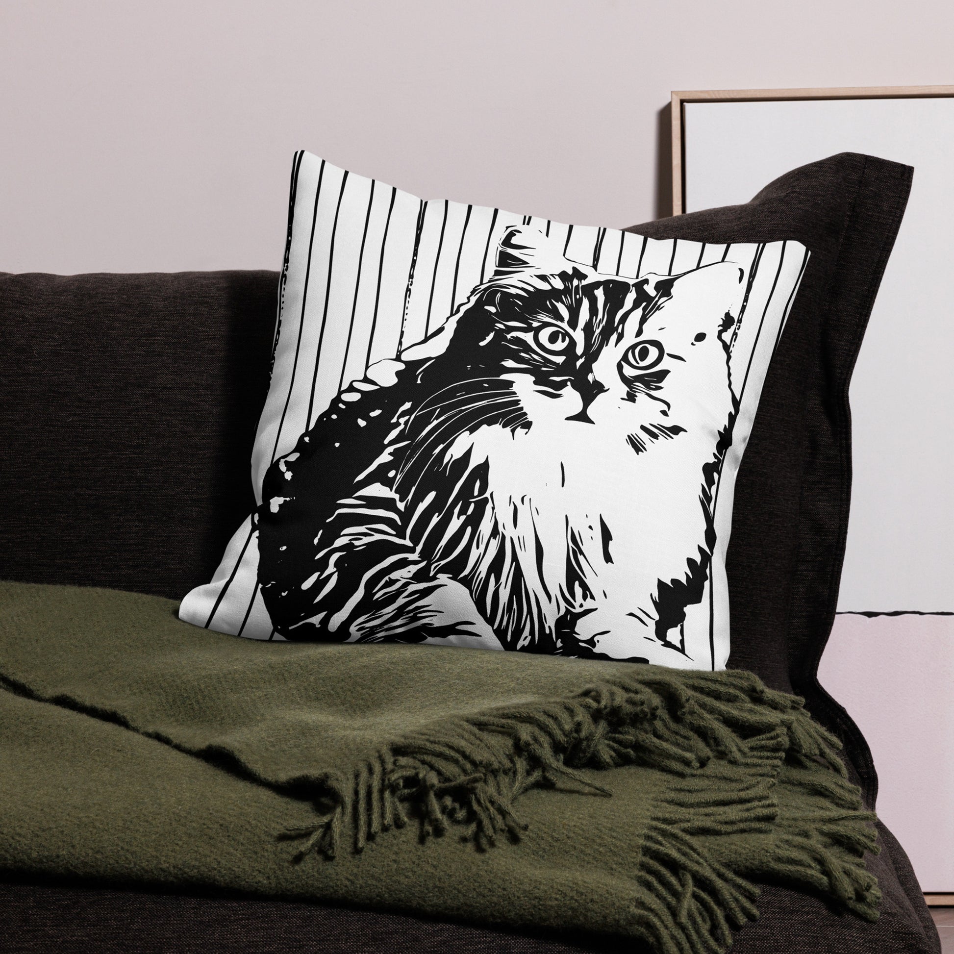 Personalized Pet Line Drawing Pillow Case | Seepu | 22x22 size