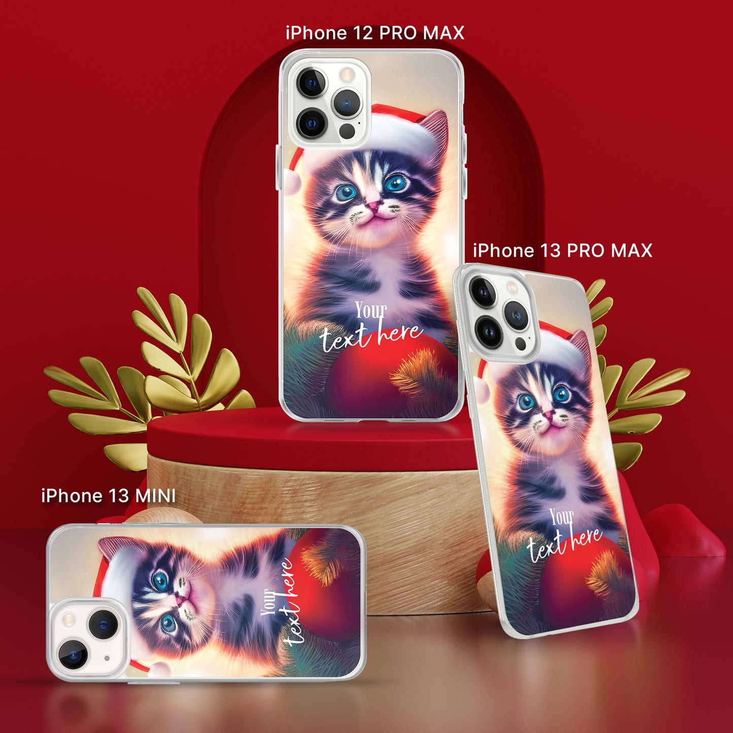 Personalized Christmas iPhone Case - Cat | Seepu | 13 MINI, 12 PRO MAX, 13 PRO MAX